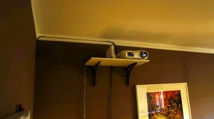 Nik's projector and Wii, custom mounted